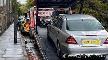 Man arrested for having no insurance...as he arrives at police station to give lift to uninsured friend