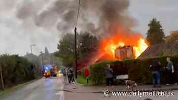 Bedford house explosion leaves one dead and a house in flames as locals report hearing 'loud bang'