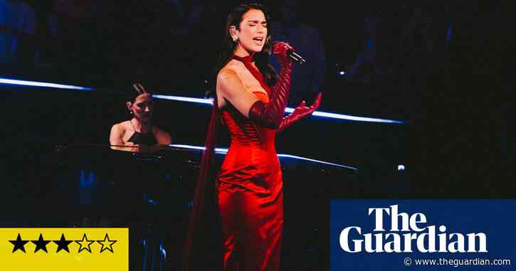 Dua Lipa review – orchestral special boasts Elton John but tips into old-fashioned Eurovision