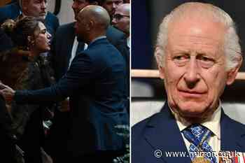 King Charles confronted by furious protestor who unleashes rant accusing royals of 'genocide'