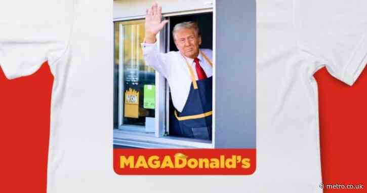 Trump sells shirts of himself serving at McDonald’s as fast food chain distances itself