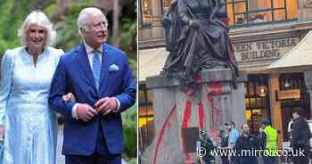 Queen Victoria statue attacked with red paint hours before King Charles and Queen Camilla tour