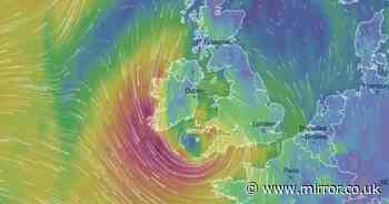 Exact date weather maps turn scary red as 75mph gusts loom off UK coast