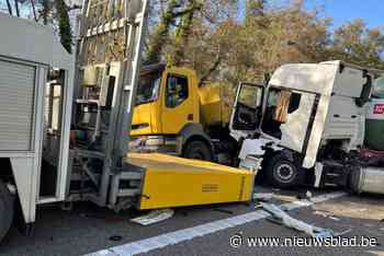 Vrachtwagen botst tegen botsabsorbeerder op E313 in Hoeselt: een gewonde