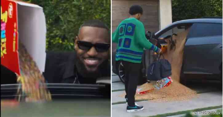 LeBron James fills Bronny’s car with cereal in wild prank before father and son make NBA history