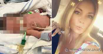 Miracle baby fighting for life after pregnant mum Emma Atkinson fell from tower block pictured