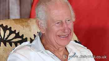 Charles is all white! King and Queen Camilla beam in matching summery outfits as they are welcomed into Samoa with colourful ceremony reserved only for monarchs