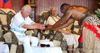 Poignant moment King Charles is made high chief of village in Samoa