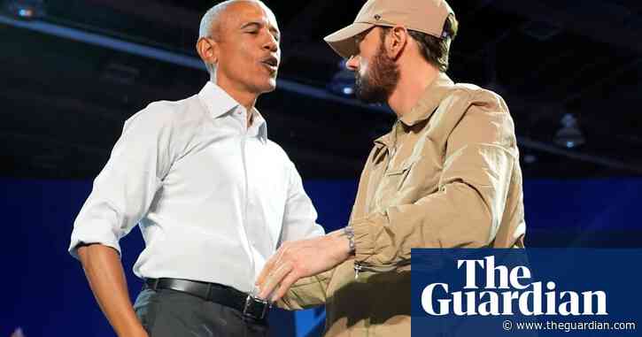 ‘There’s vomit on my sweater already!’ Barack Obama raps Eminem’s Lose Yourself at Detroit rally