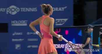 Tennis star makes awkward wardrobe blunder – leaving sheepish opponent to point it out