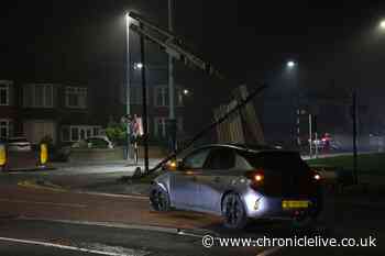 One person treated at the scene after car smashes into road sign at Whitley Bay seafront