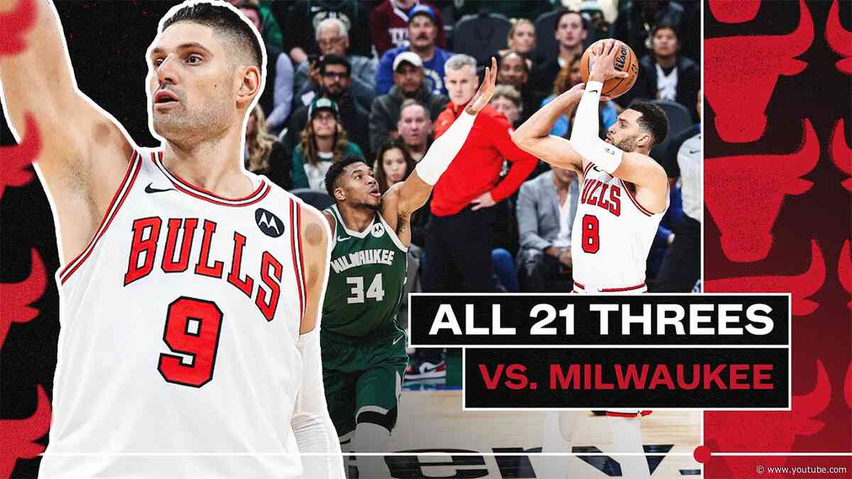 Bulls hit 2️⃣1️⃣ threes against the Bucks 🔥 Chicago wins 133-122 on the road vs. Milwaukee