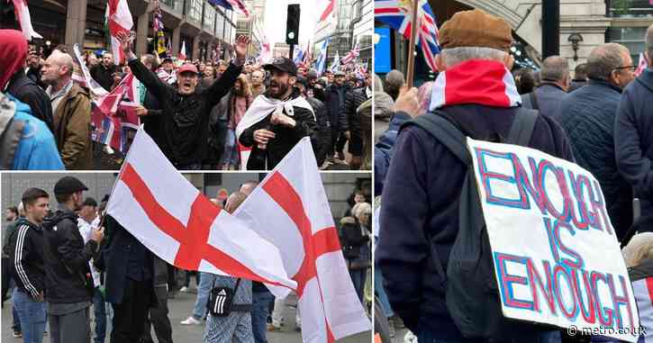 Laurence Fox bails on Tommy Robinson march with thousands gathering in London