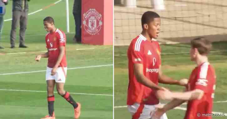 Man Utd wonderkid takes just 15 minutes to score hat-trick on full debut after ditching Arsenal