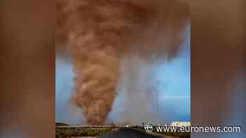 Stunning footage of huge dust tornado swirling near Sharjah in UAE