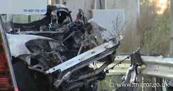 Four killed after speeding Tesla crashes into guard rail and explodes in fireball