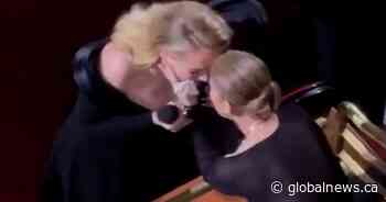 Adele, Céline Dion share emotional, tearful hug during Las Vegas show