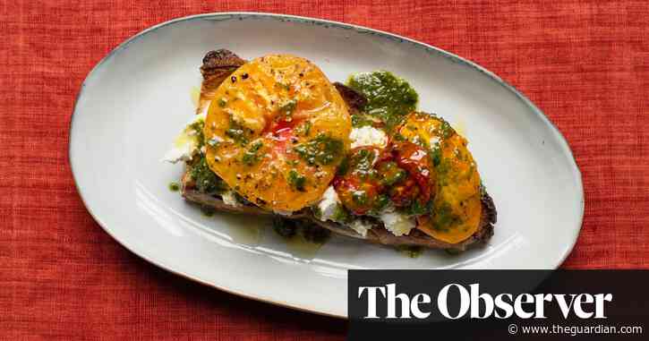 Nigel Slater’s recipe for tomato, ricotta and basil toasts