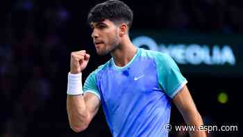 Alcaraz wins in Paris; Rublev loses cool, match