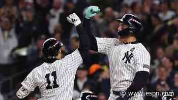 Yanks stay alive, break out with 3 HRs in G4 rout