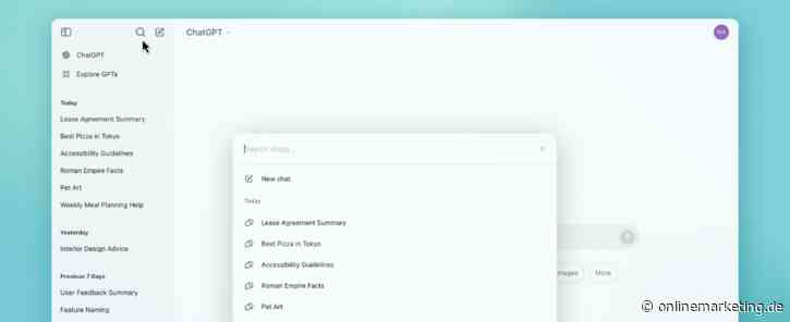 ChatGPT: Du kannst jetzt die Chat History im Web durchsuchen
