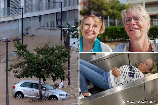 Lutgarde (69) en Yvette (66) brengen nacht door op luchthaven van Valencia door noodweer: “Mensen zijn gefrustreerd en willen gewoon naar huis”