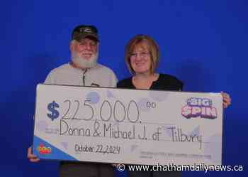 Tilbury couple $225K richer after playing the Big Spin