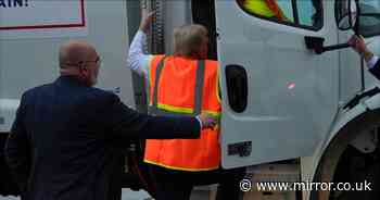 Donald Trump nearly falls over and misses truck door handle twice in worrying display of decline