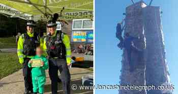 Police put on park walk and climbing wall events for children