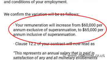 Worker exposes sneaky detail in their contract that would have seen them lose thousands of dollars of their pay