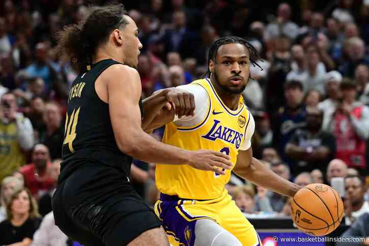 Bronny James scores first career NBA points in garbage time vs Cavs