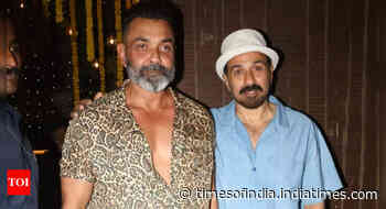 Sunny, Bobby step out with Rajveer, Aryaman on Diwali