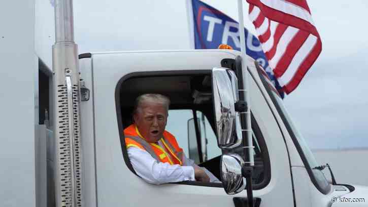 Trump rides in garbage truck after Biden's comment about supporters