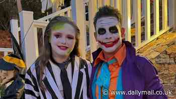 Ben Cousins channels Heath Ledger's iconic Joker character as he dons the costume for a family Halloween