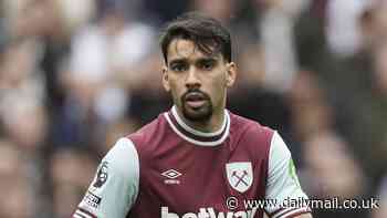 West Ham star Lucas Paqueta 'is set to miss crunch Premier League clash after being summoned to parliament in Brazil amid ongoing illegal betting investigation'