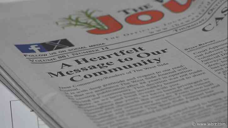 'It's heartbreaking:' West Baton Rouge Parish community reacts as local paper closes after 88 years