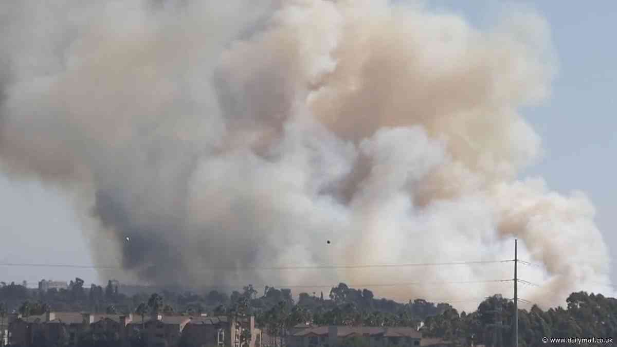 Massive brush fire spreads in San Diego, threatening homes and causing evacuations