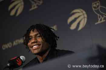 Ja'Kobe Walter available to play for Toronto Raptors v. Los Angeles Lakers