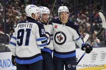 Ehlers scores 3 goals to lead Jets to 6-2 win over Blue Jackets to improve to 6-0-0 on the road