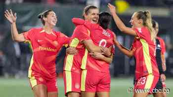 Christine Sinclair scores in her retirement match as her team clinches playoff spot