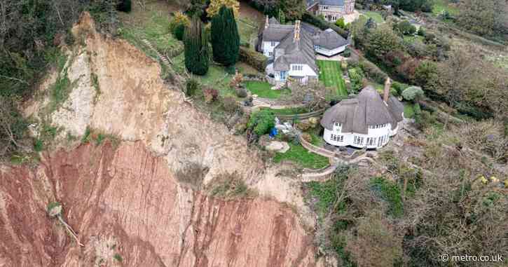 Cottage left teetering on edge of 400ft cliff after massive landslide