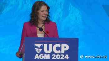 Alberta premier pushes unity message in leadership pitch to UCP members