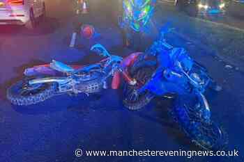 Off-road bikers went wrong way on M60 then crashed into each other