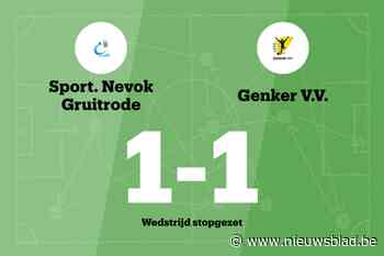 Match tussen Gruitrode B en Genk VV B stopgezet