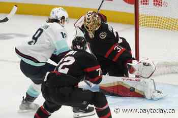 Forsberg posts shutout as Senators beat Kraken 3-0