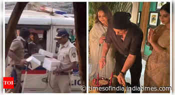 SRK's treats for Police amidst heightened security - WATCH