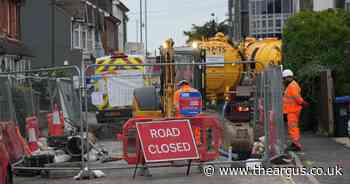 Sewage pours onto residential street due to burst pipe