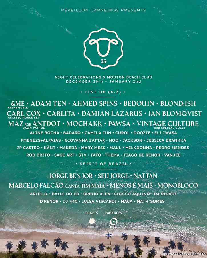 Brazilian electronic beach festival, Réveillon Carneiros, reveals line up for December: &ME, Vintage Culture, Bedouin and many more