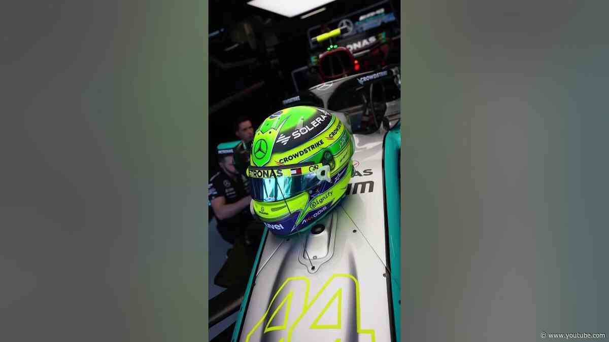 A Special Helmet for a Very Special Race 💚💛 #f1 #formula1 #mercedesamgf1