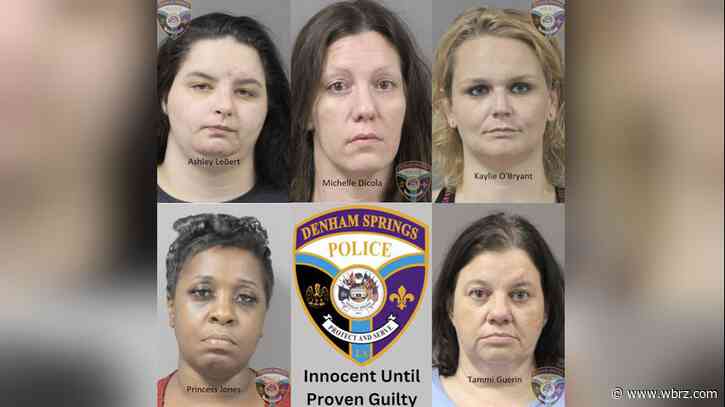 Denham Springs police arrest five women for prostitution, drug charges